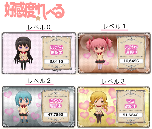 まどマギ2│ユニメモ│好感度レベル確認方法